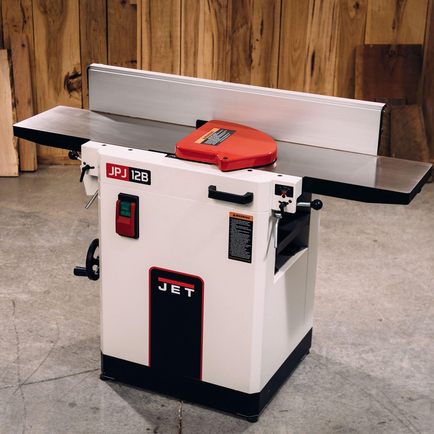 Jet 12-Inch Planer/Jointer, Helical Cutterhead, 3 HP, 230V 1Ph (JPJ-12BHH)