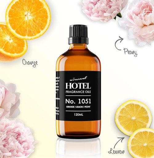 AirScent Citrus Zest Diffuser Oil No. 1051 - Premium Orange Lemon Peony Fragrance - 10 mL Glass Dropper Bottle