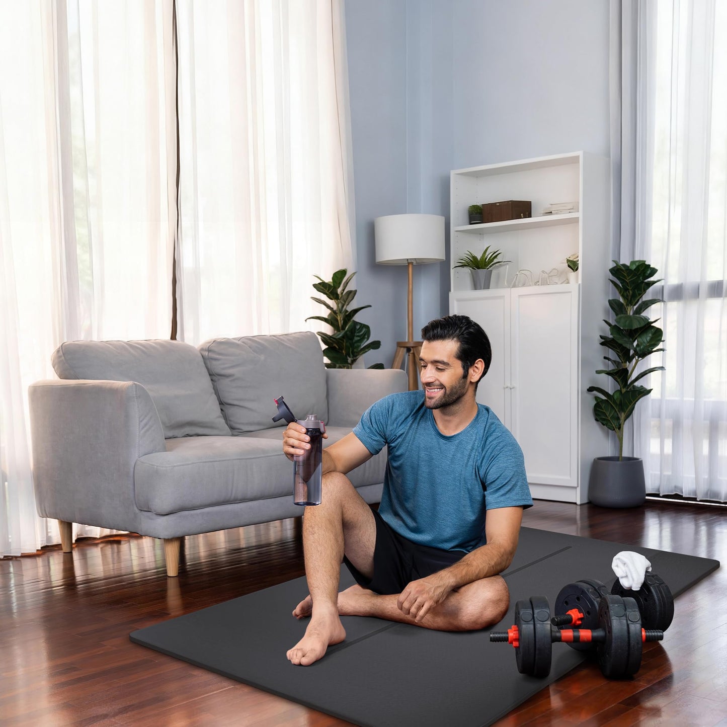 Gogokiwi Large Yoga Mat (6'x4') Extra Wide Workout Mat for Home, Non Slip Fitness & Exercise Mat for Home Gym, Yoga, Pilates, Stretching, and Floor