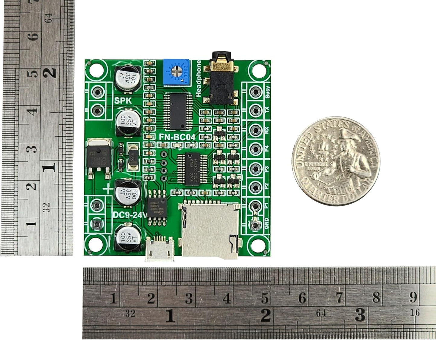 Electronics123.com, Inc. 4 MP3 15W Buttons Triggered Player Board with Amplifier and Solder Pads