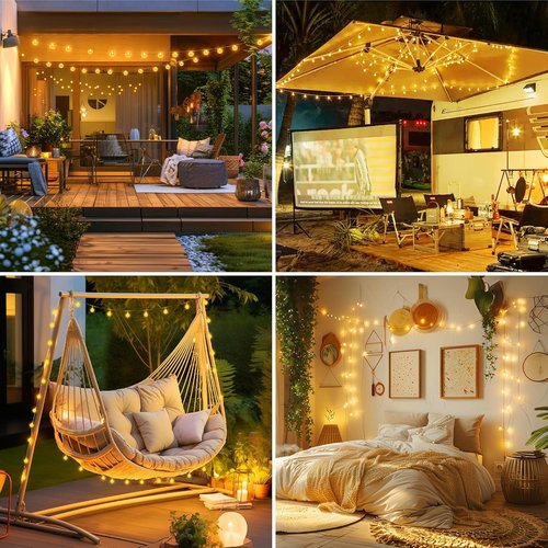 Minetom Crystal Globe String Lights - 66 ft 200 LED Waterproof Fairy Lights with Remote & Timer | Warm White Decor