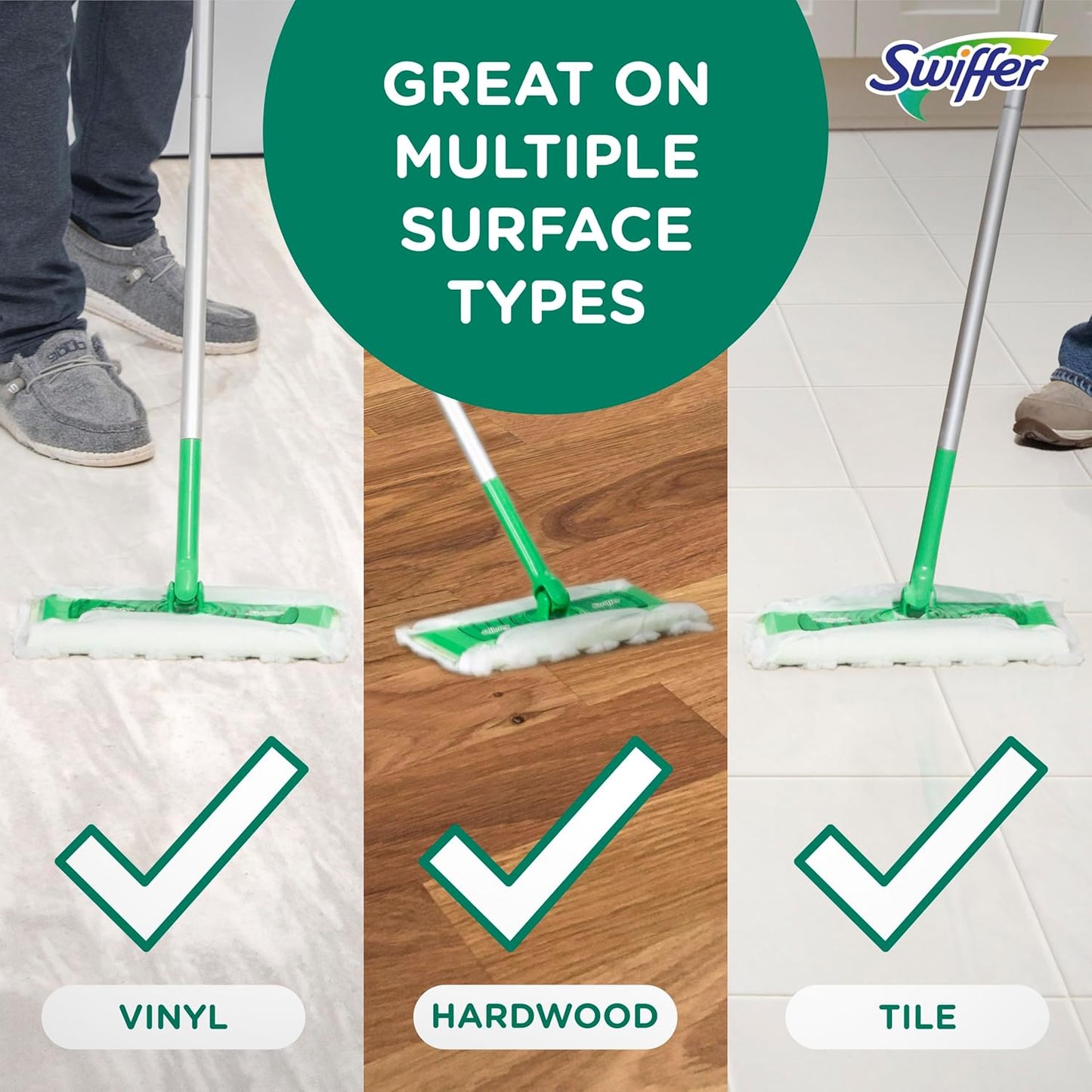 Swiffer Sweep + Mop Dry Pads Refill - Heavy Duty Multi-Surface Floor Cleaner Wipes | 40 Count
