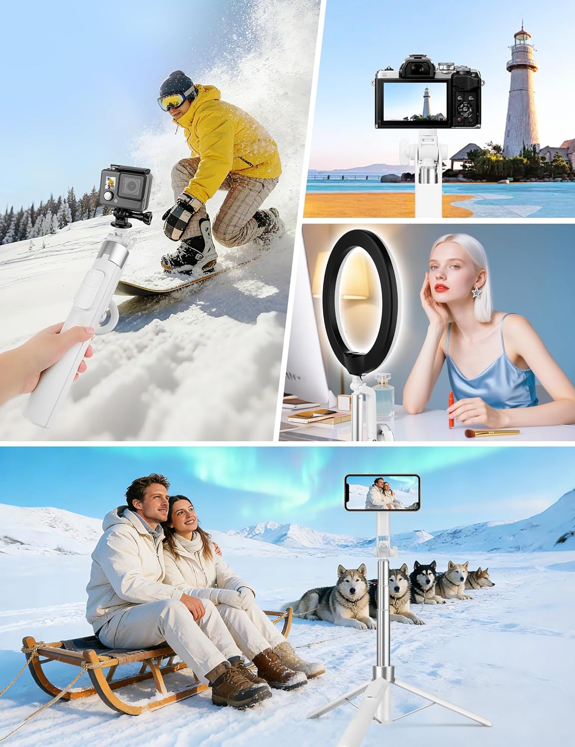 68" Magnetic Tripod for iPhone Magsafe, Phone Tripod & Selfie Stick with Rechargeable Remote for iPhone/Android/Camera