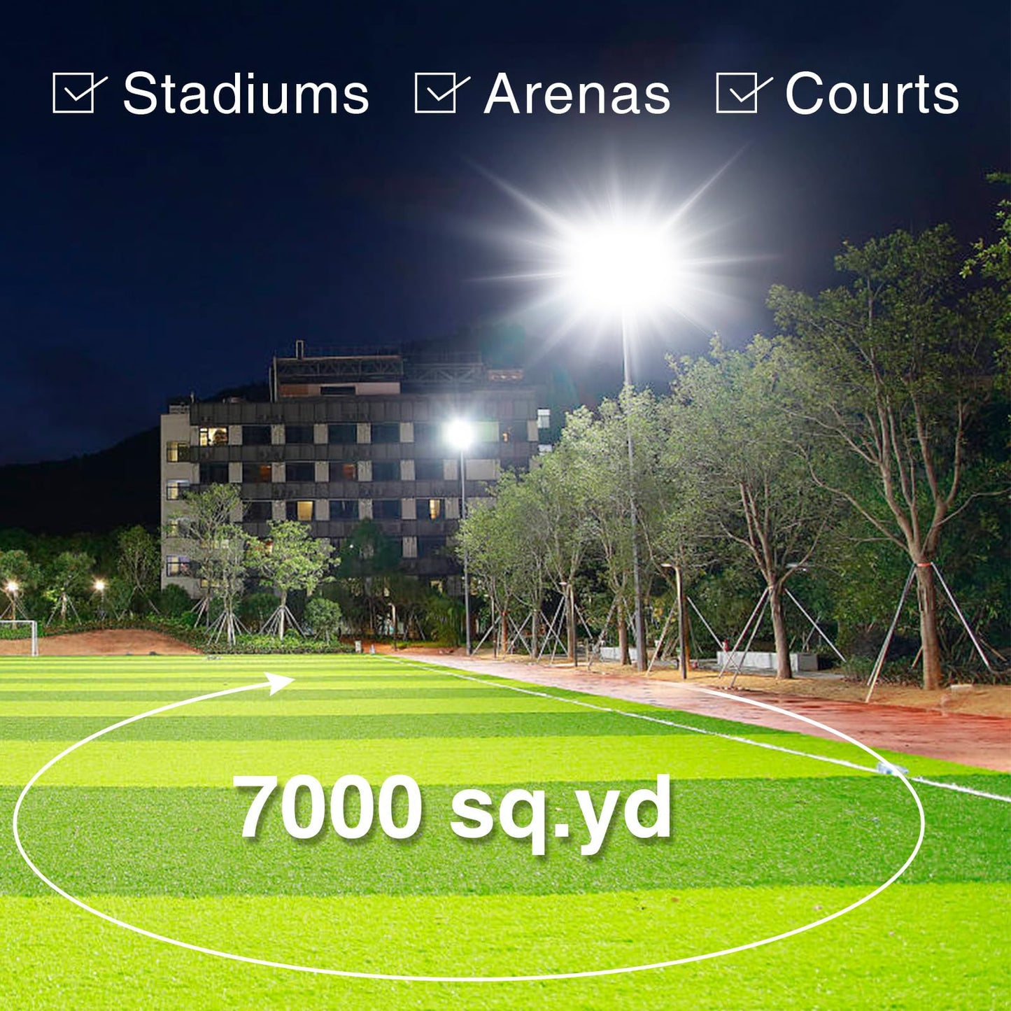 STASUN 600W 90000LM LED Flood Stadium Light with Photocell, 100-277V Dusk to Dawn Outdoor Lighting, 5000K Daylight, IP67 Waterproof, ETL Certified for Sport Courts Arena Parking Lot