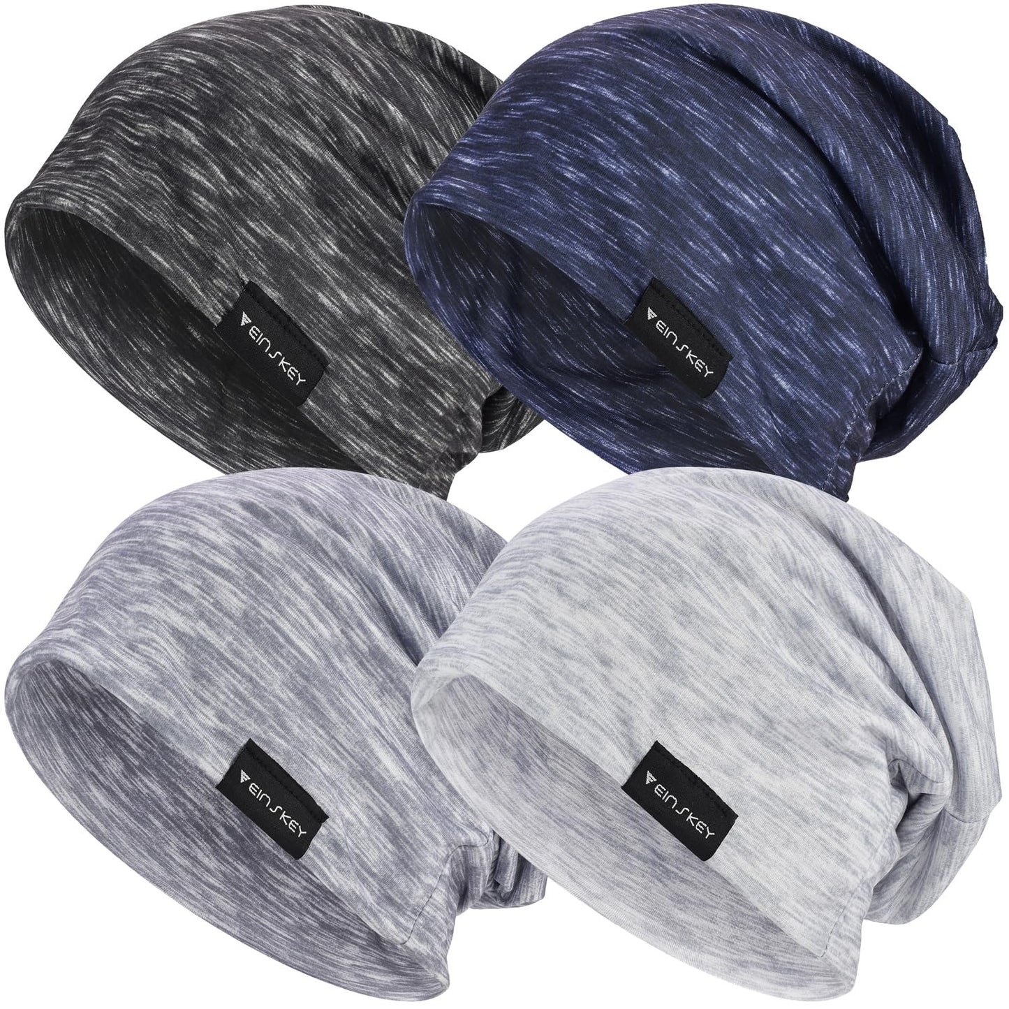 EINSKEY Lightweight Slouchy Beanie for Men Women, Oversize Thin Cotton Skull Cap Chemo Cap Night Sleeping Hat for All Seasons