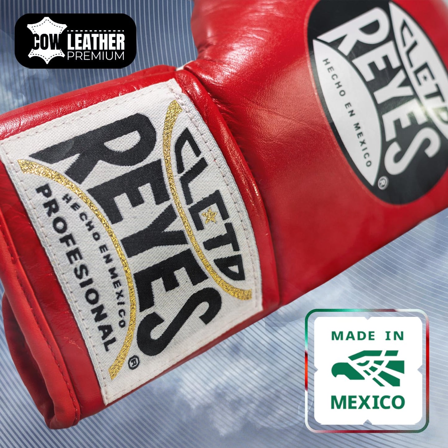 CLETO REYES Professional Competition Boxing Gloves for Men and Women, Leather and Horsehair, MMA, Kickboxing, Muay Thai, Lace Up, 8 oz, Red