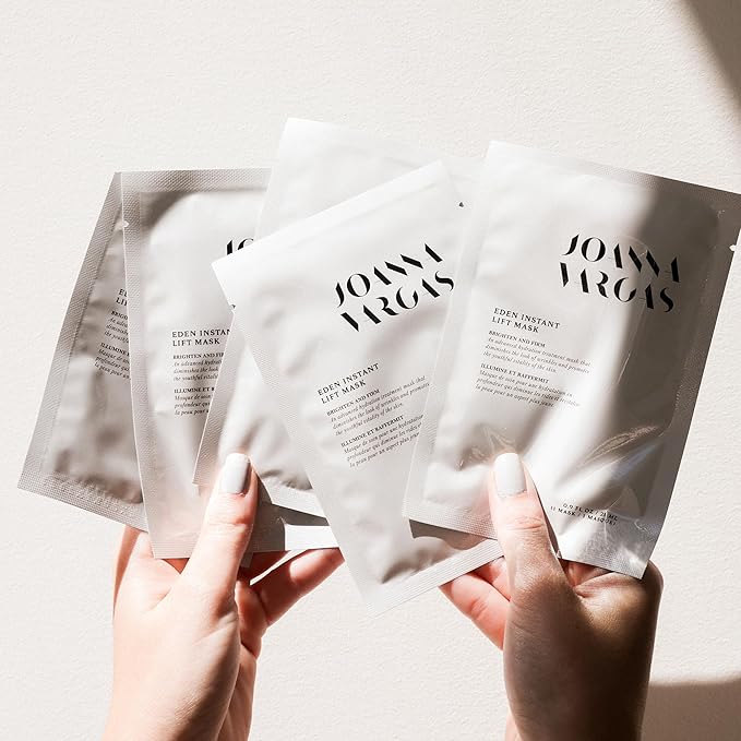 Joanna Vargas Eden Instant Face Lift Facial Mask ??Hydrating Collagen Sheet Mask for Glowing Skin ??Firming Face Mask with Hyaluronic Acid ??Anti Aging Facial Mask for Women ??5 sheets