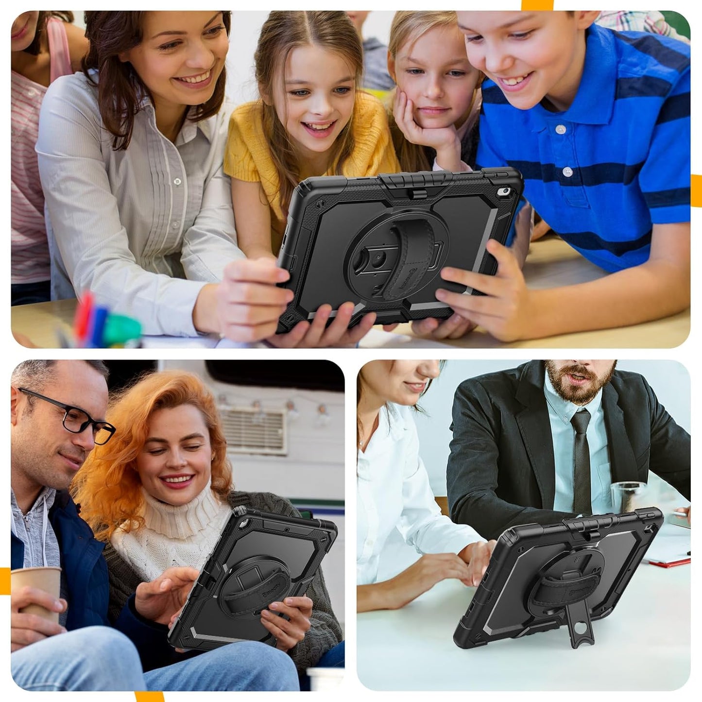 timecity 9th/ 8th/ 7th 10.2 inch Case for iPad Generation - Heavy Duty Protective Cover with Screen Protector, Rotating