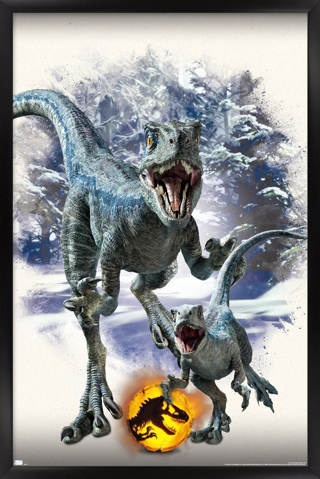Trends International Jurassic World: Dominion - Blue and Beta Focal Wall Poster, 22.375" x 34", Black Framed Version