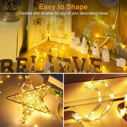 Btfarm 24 Pack Fairy Lights - Battery Operated 3 Modes, 7ft 20 LED Waterproof Twinkle Lights | Warm White for Christmas & Weddings