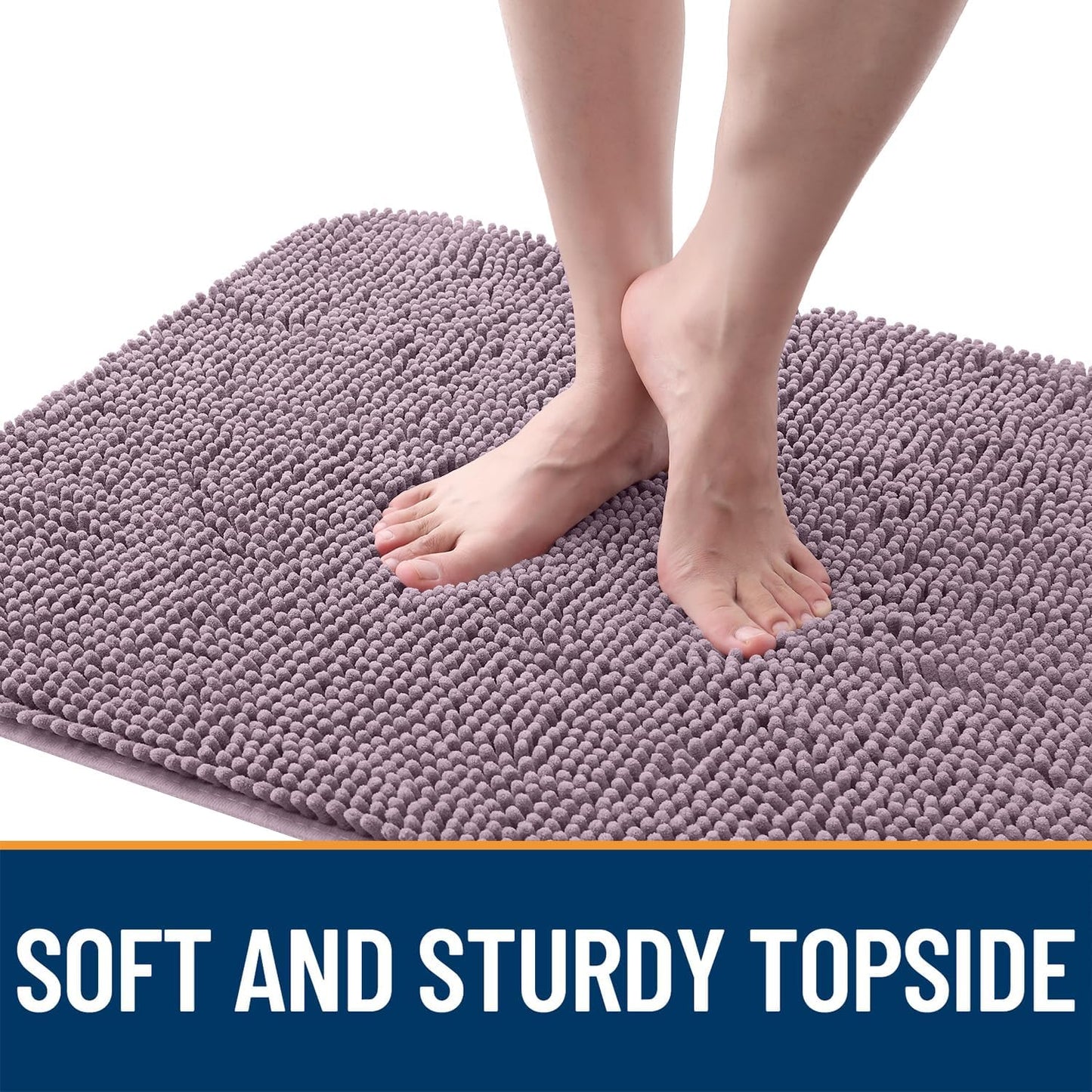 OLANLY Dog Door Mat - Absorbent Non-Slip Mud Mat for Indoor Use | Quick Dry Chenille, 34x21, Deep Plum