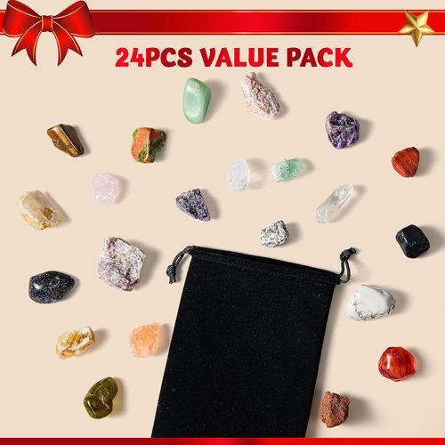 JOYIN Christmas Advent Calendar - 24 Days of Gemstones Countdown | Fun Gifts for Kids & Classroom Prizes