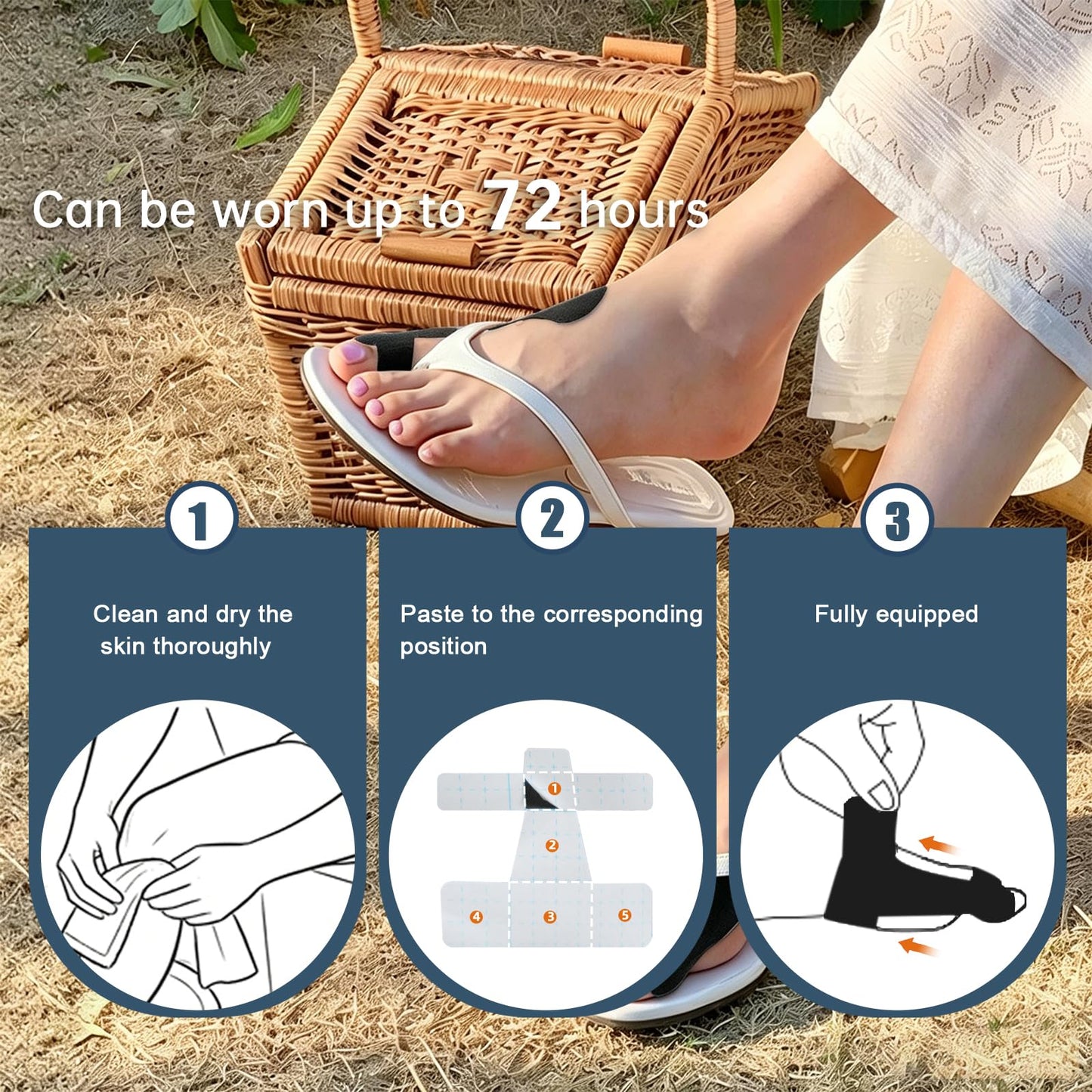 IEADEN Precut Kinesiology Tape for Bunion, 40 Pcs, Bunion Corrector, Big Toe Support and Pain Relief, Breathable Hypoallergenic Latex-Free Tape (Black)