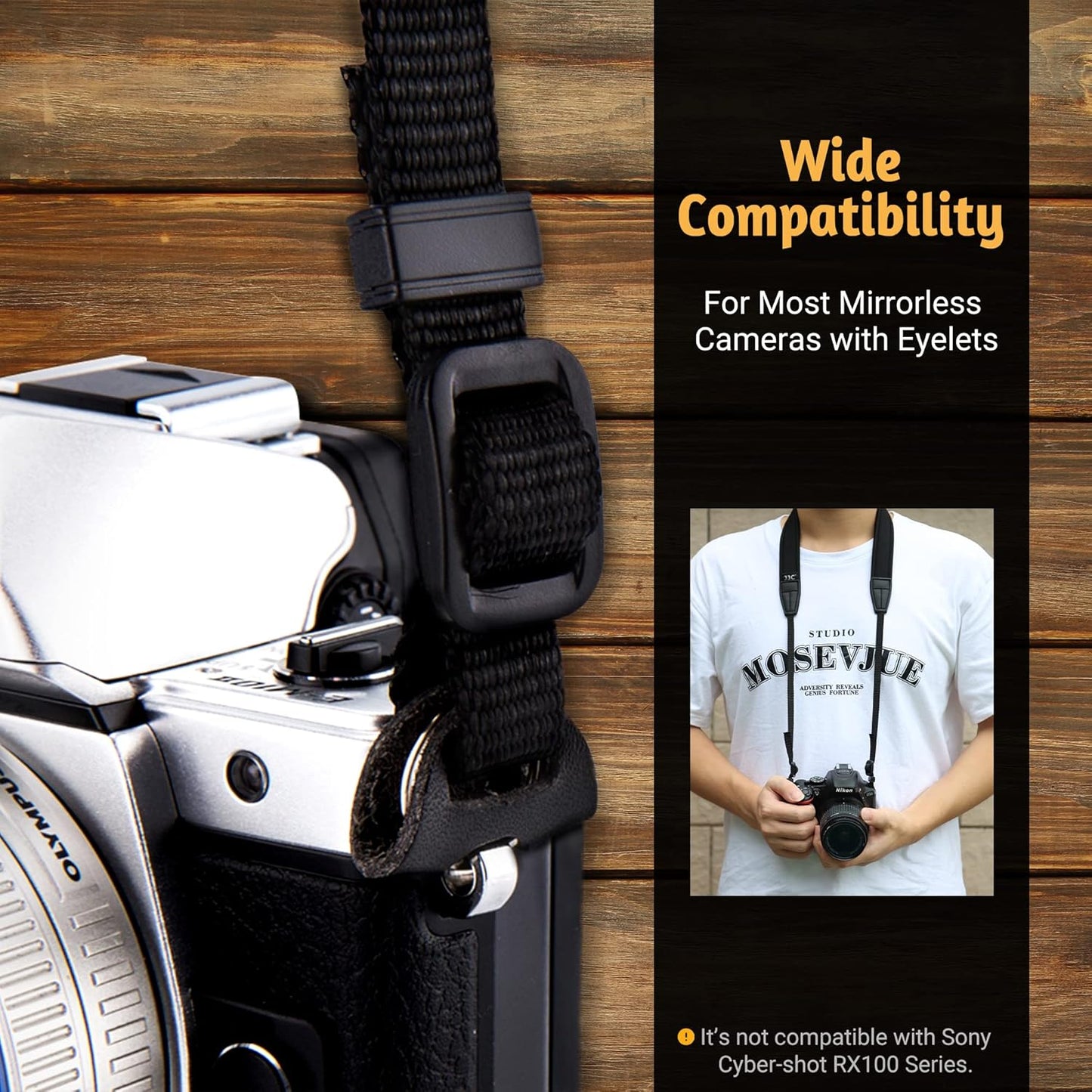 Quick Release Neck Strap for Mirrorless & Compact Cameras - Comfortable & Durable