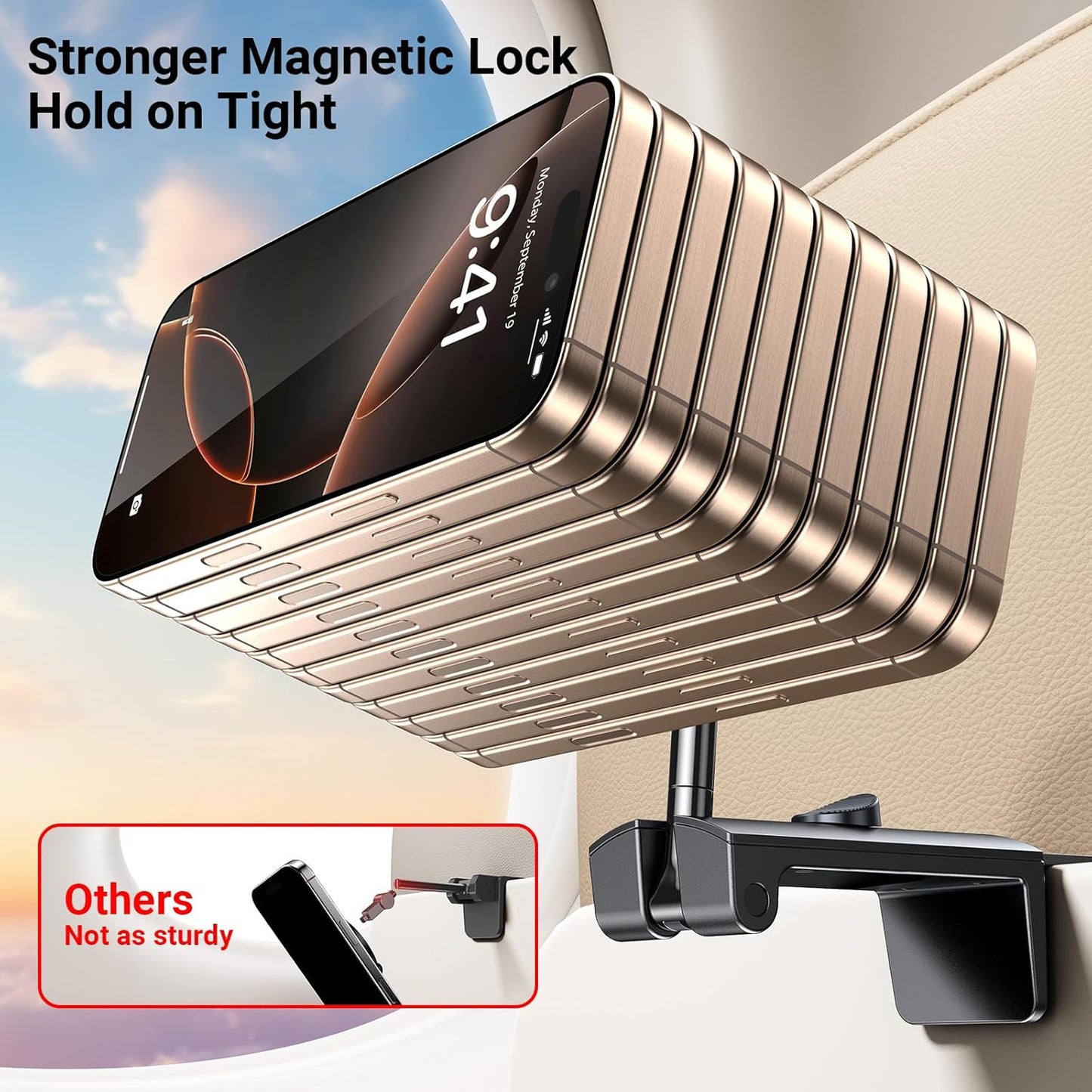Coolpow 16 15 14 13 for Magsafe Airplane Phone Holder MountStrong MagnetAirplane Travel Essentials Plane Phone Holder