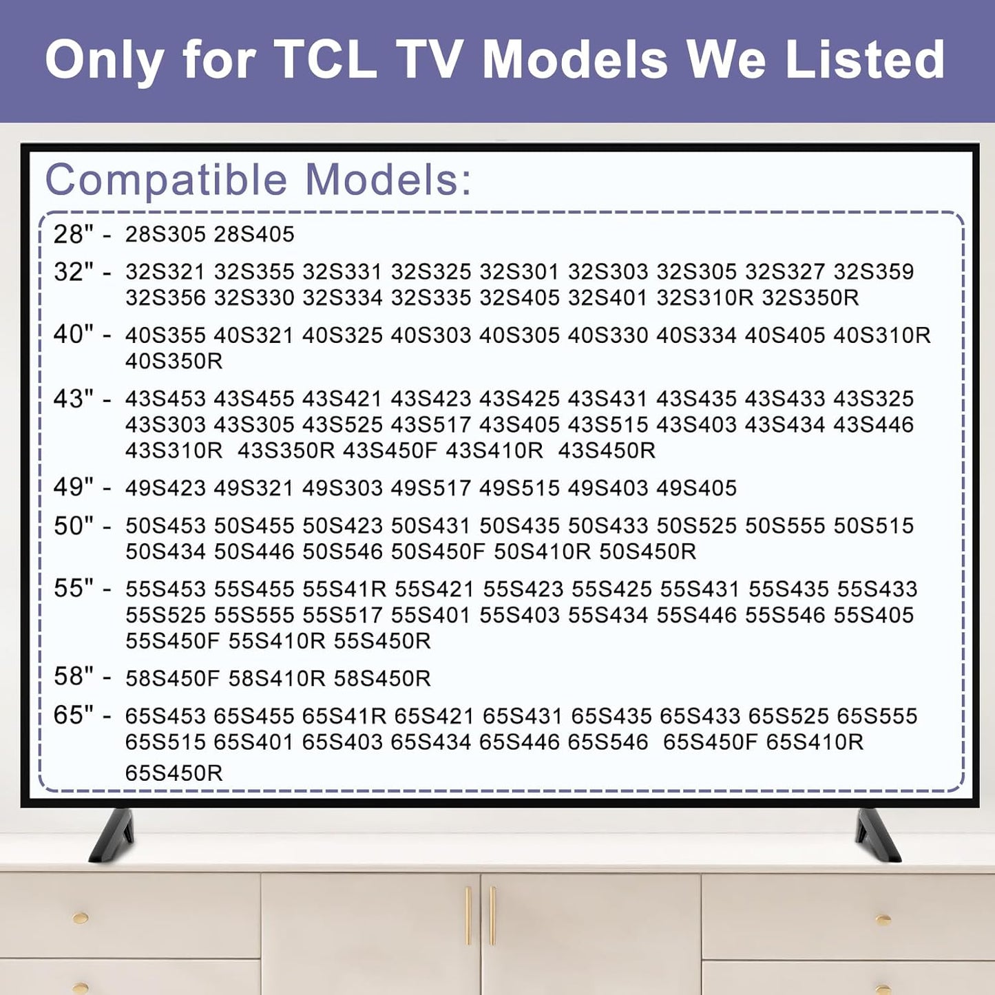32" 40" 43" 49" 50" 55" 65" 40S325 43S431 50S423 50S546 55S401 65S555 TV Legs for TCL TCL TV Stand Legs, Stand for TCL
