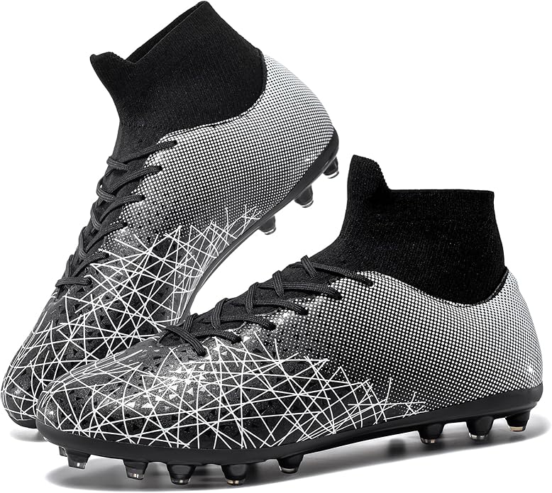 Kids Soccer Cleats High Top Training Youth Football Cleats, Boys Girls Athletic Outdoor