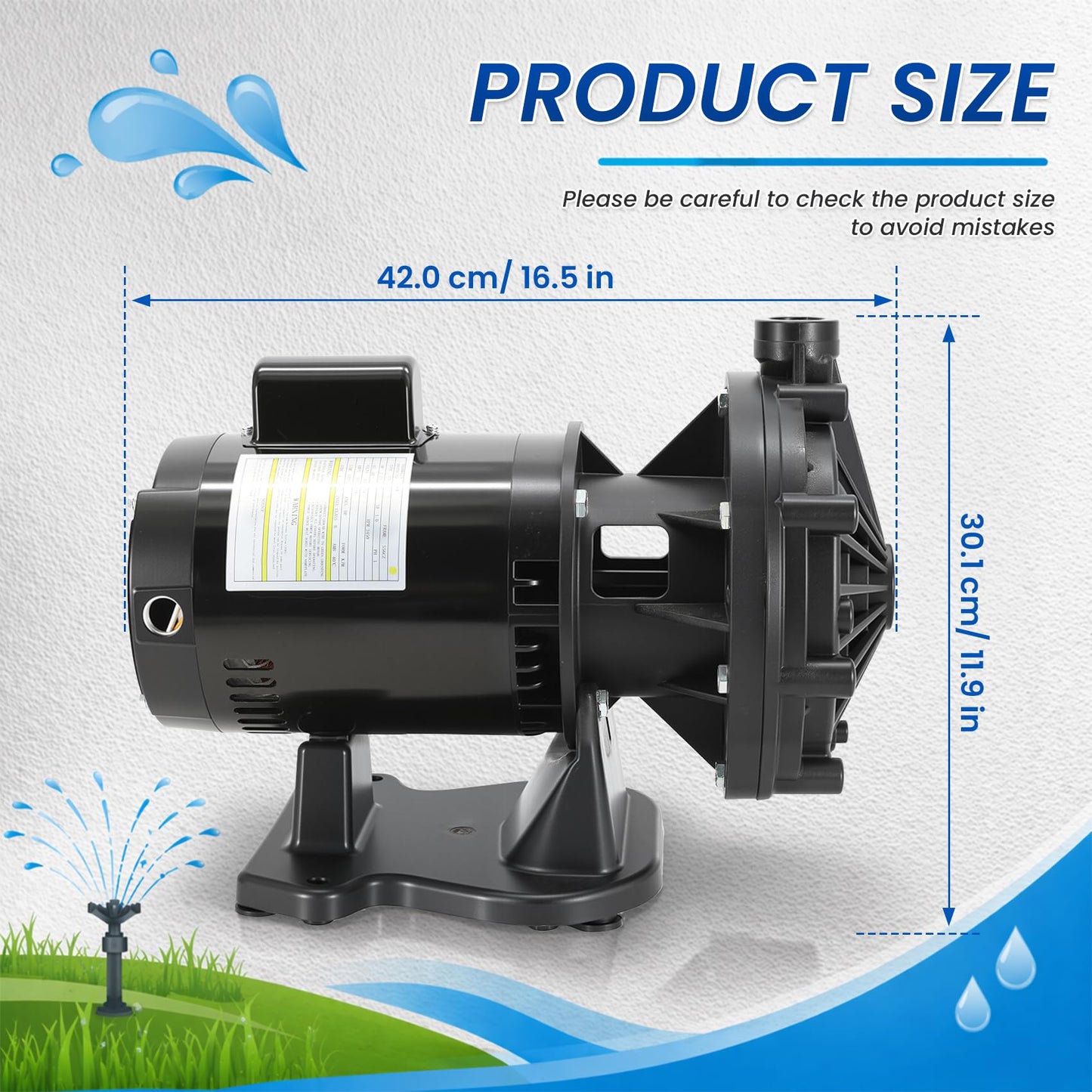 EC-LA01N Single Speed Booster Pump with Hose & Adapters, 3/4 HP 115/230V Dual Voltage Single Speed Booster Pump Compatible with Pentair Polaris 280 380 Sport Pressure Side Pool Cleaners Replace LA01N