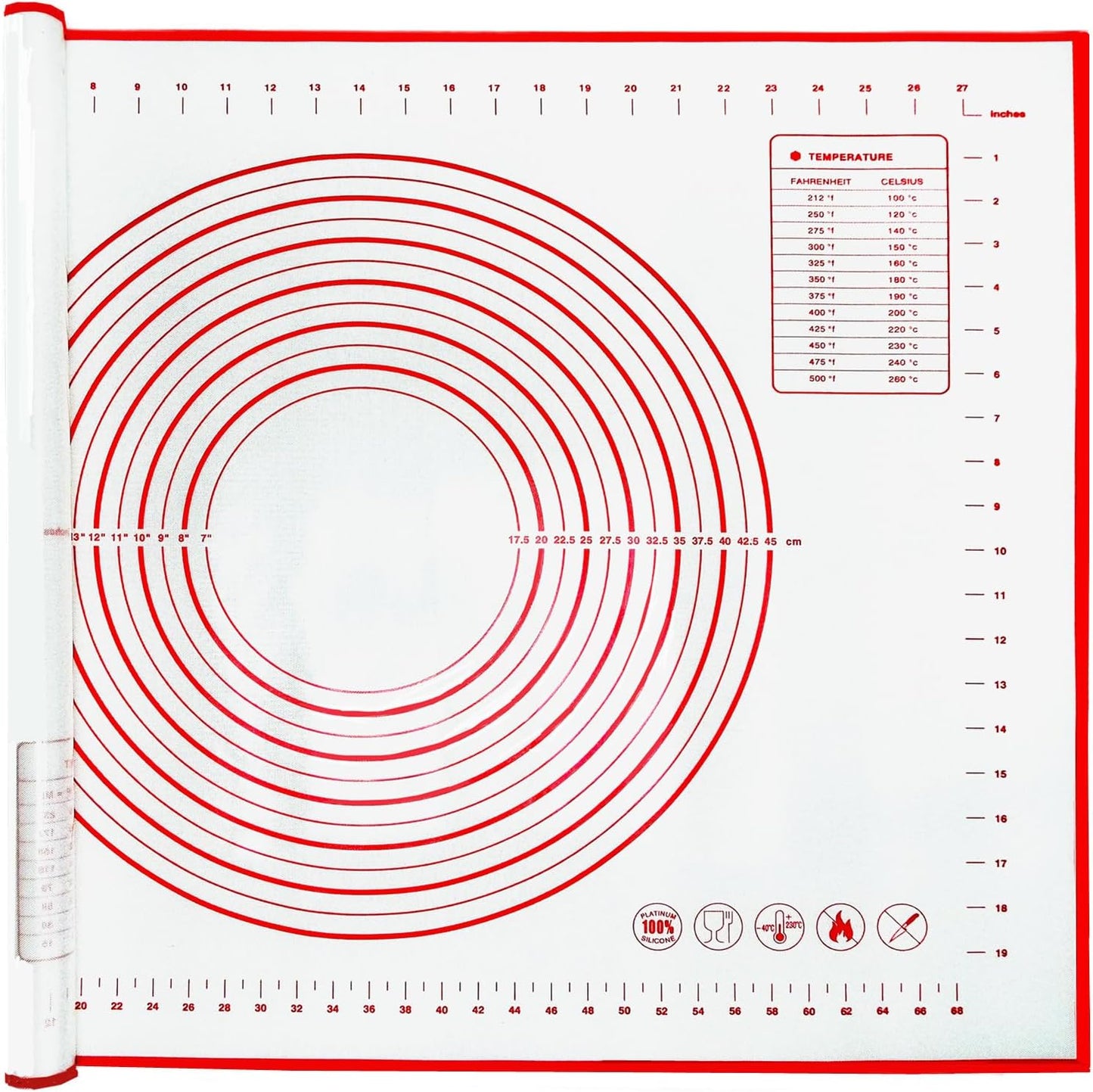 Silicone Baking Mat by Extra Large | Non-Stick, Heat-Resistant Dough Roller – 31.5'' x 24'' Easy Clean