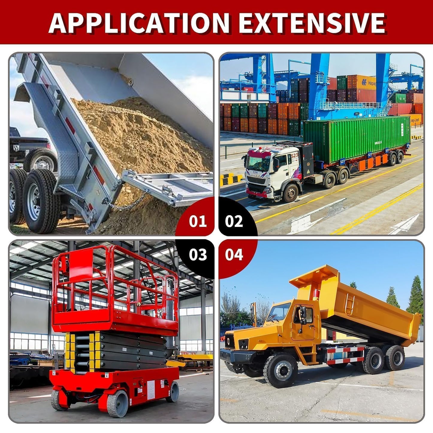 Nakkaa 12V DC Hydraulic Power Device 8 Quart Double Acting Hydraulic Dump Trailer Pump for Lifting and Lowering Dump Trailer Trucks