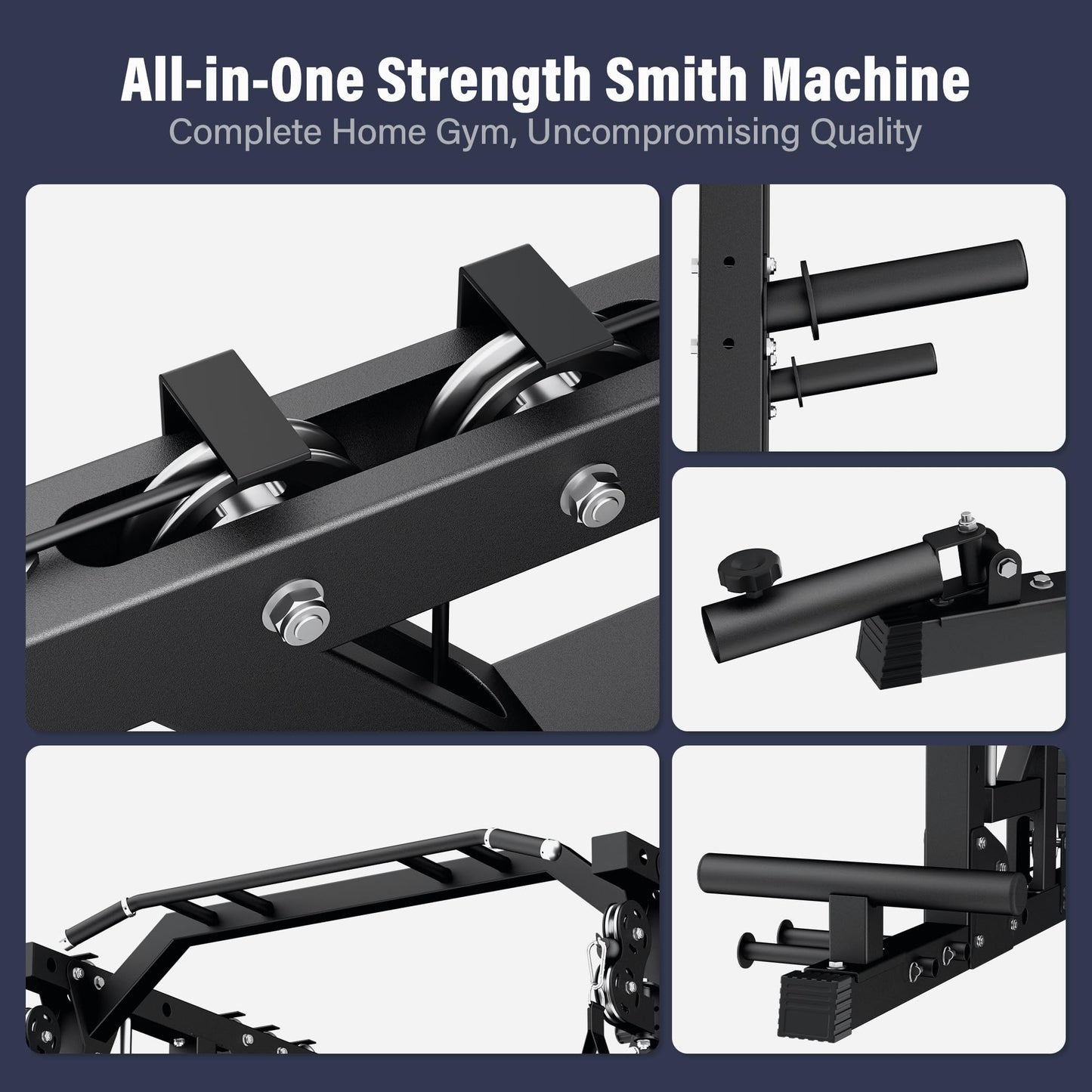 Major Fitness Drone2 Premium Training Smith Machines– All-in-One Home Gym Squat Rack with Aluminum Pulley Set , Weight Bar, Dual LAT Pull-Down Systems (SL D2AW ONLY)