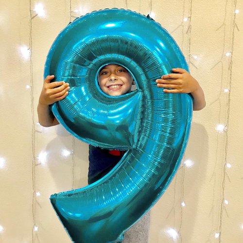 Light Blue Number 9 Balloon by [Brand Name] - 40 Inch Birthday Party Decoration for 9, 19, 90 Celebrations