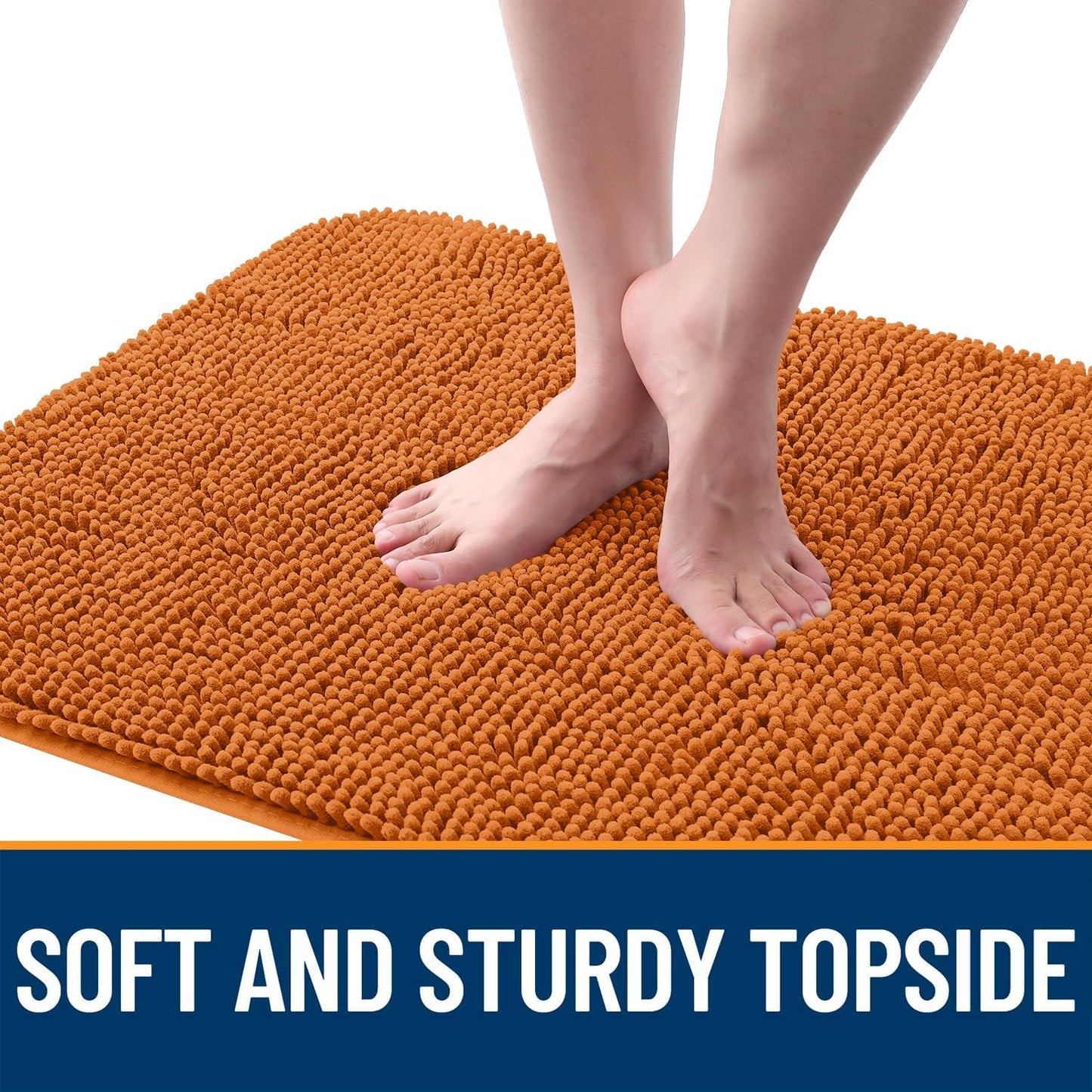 OLANLY Dog Door Mat - Absorbent Non-Slip Chenille Mat for Muddy Paws | 30x17 Inches, Quick Dry, Clay Color