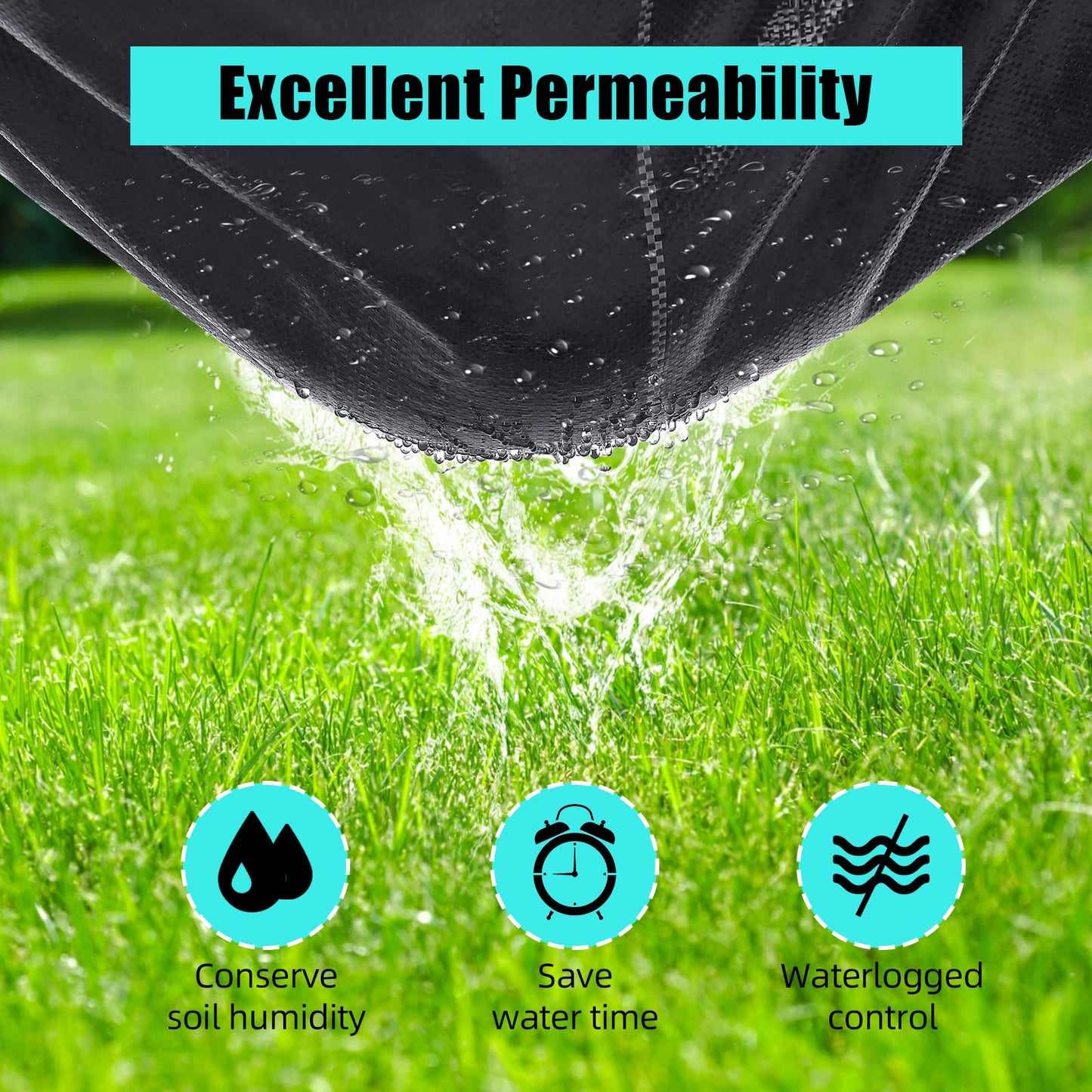 PeakPursuit 6ft x 300ft Premium Weed Barrier Landscape Fabric, 2.4 oz Heavy Duty, Weed Control Fabric, High Permeability, Good for Flower Bed, Driveway Fabric and Ground Cover