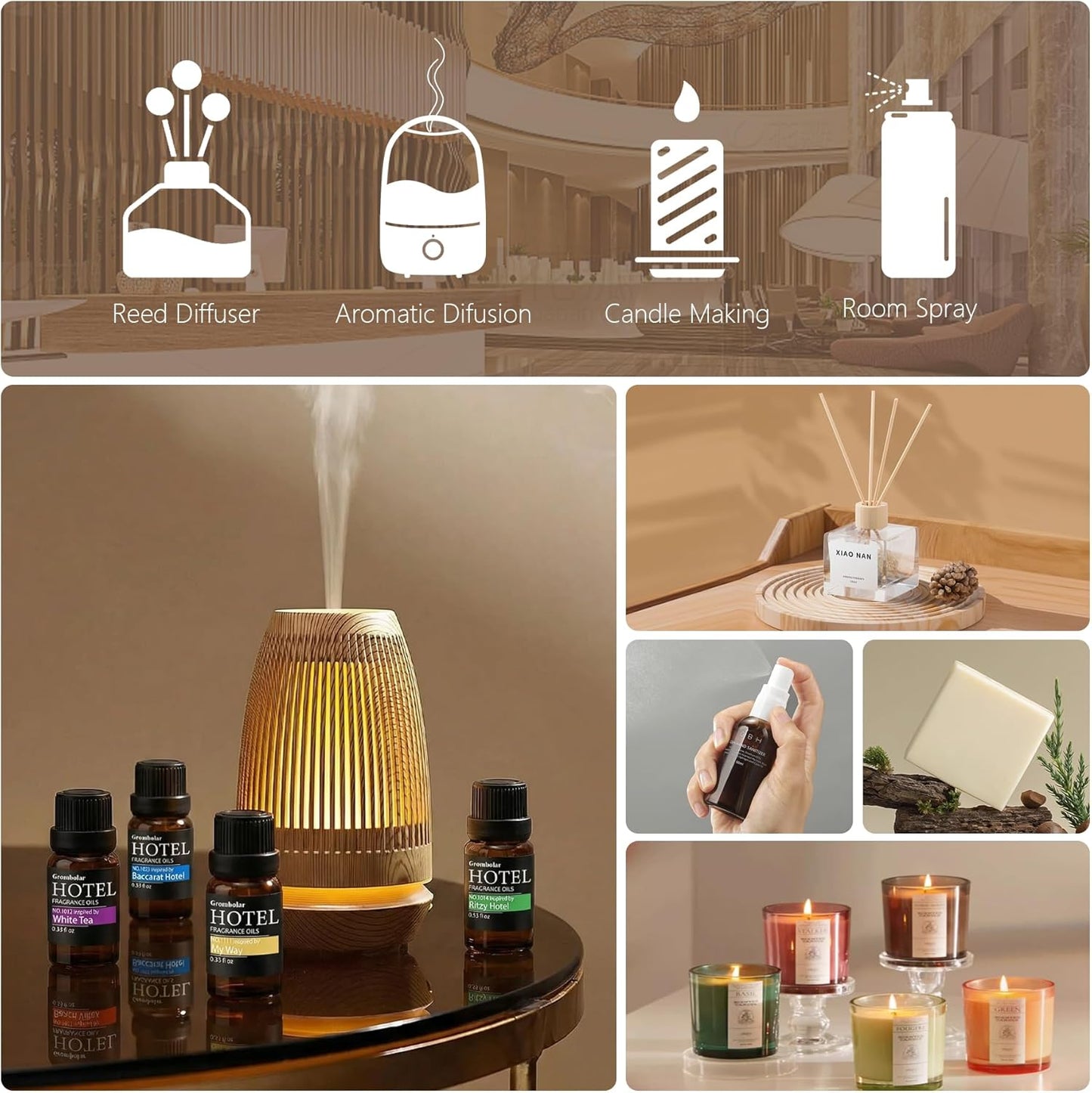 Skiennix Essential Oils Set | Hotel Collection Diffuser Oils - Premium Fragrance for Home Care