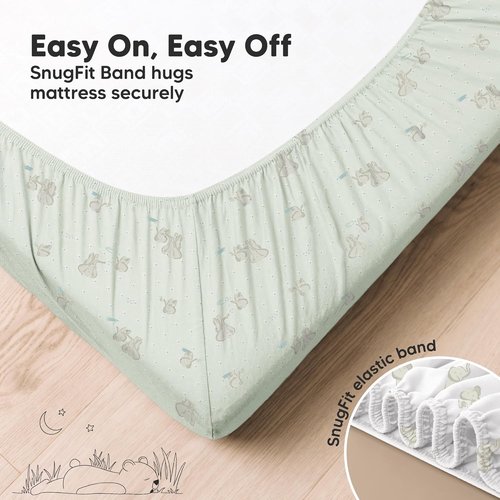 KeaBabies Fitted Crib Sheets - Soft Bamboo Viscose Cotton, 52x28 Standard Size, Gender Neutral, 2-Pack