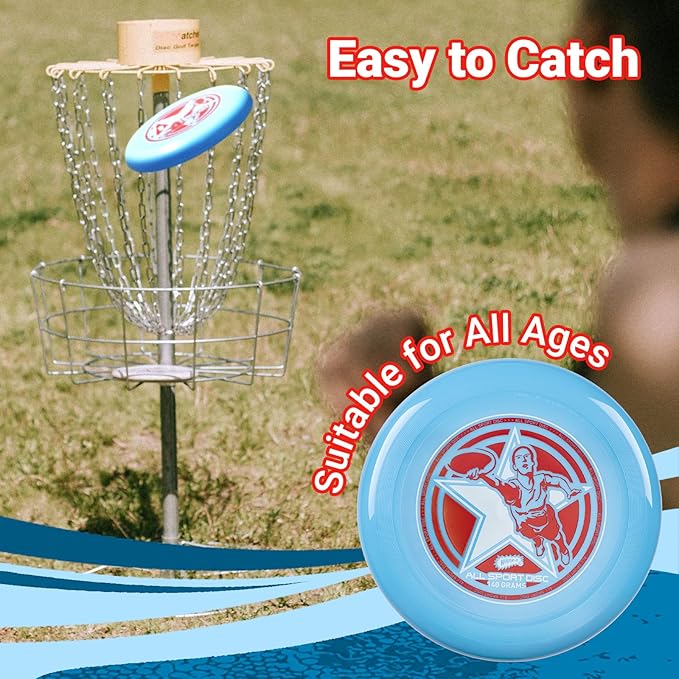 Wham-O Frisbee All Sport Flying Disc 140g, 9.85 Inch, Durable Sports Disc with Non-Slip Grip for Outdoor Beach Backyard Games,Team Sports and Family Fun