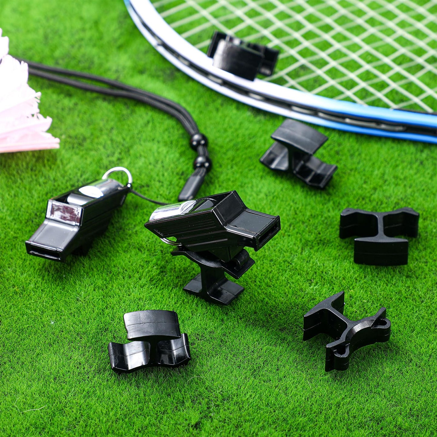 Relaxweex 2 Sets Finger Grip Referee Whistle Soccer Coach Whistles with Fingers Flip Grip Football Hockey Hand Whistle Metallic Loud Sports Whistle with Rubber Sleeve for Coaches Polices