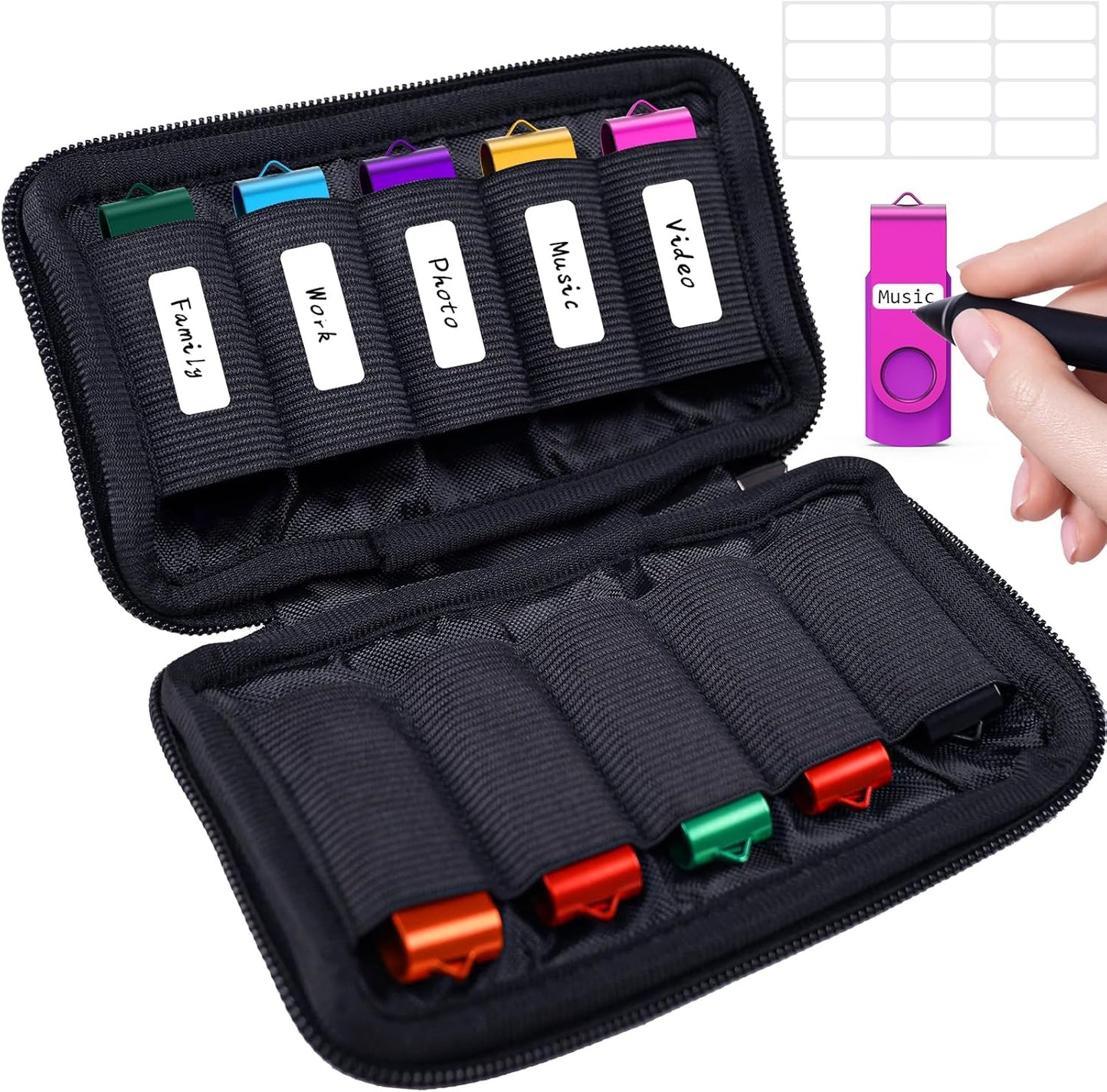 10 Flash Drive Case, USB Drive Holder, Storage Bag for Thumb Drive, Light Weight and Easy to Put into Handbag, Protect
