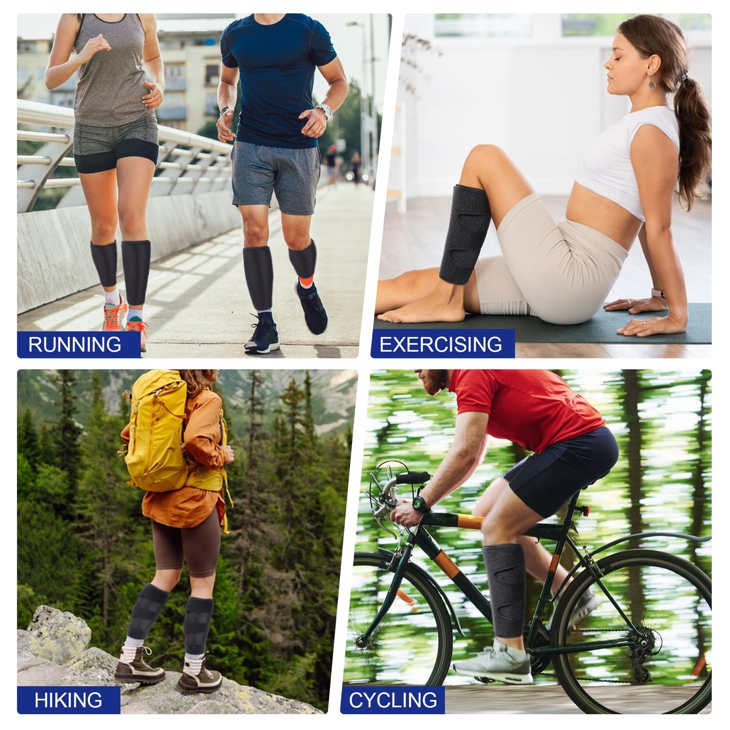 Cozyhealth Neoprene Calf Compression Brace, Adjustable Support Wrap for Muscle Strain, Shin Splints, Swelling Relief, Men and Women