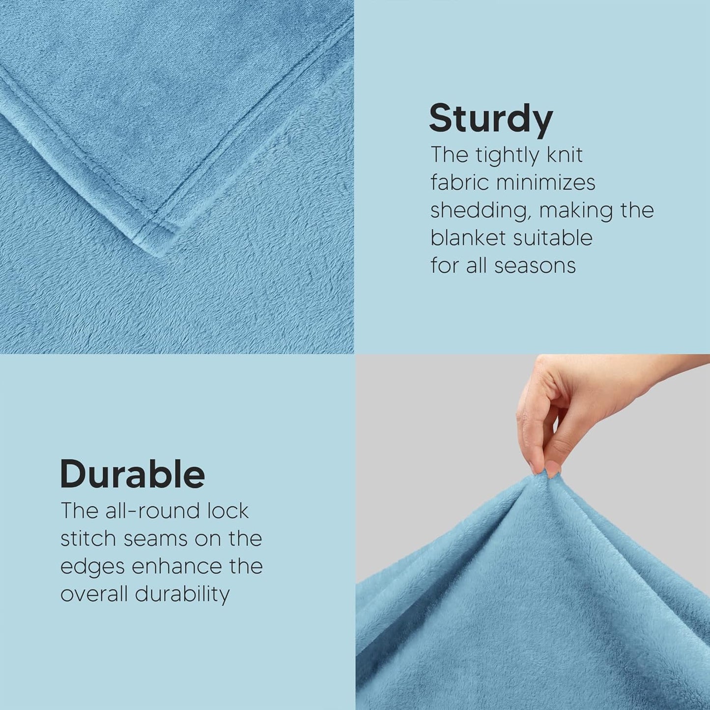 Utopia Bedding Fleece Blanket - King Size Luxury Soft Microfiber in Washed Blue (90x102 Inch)