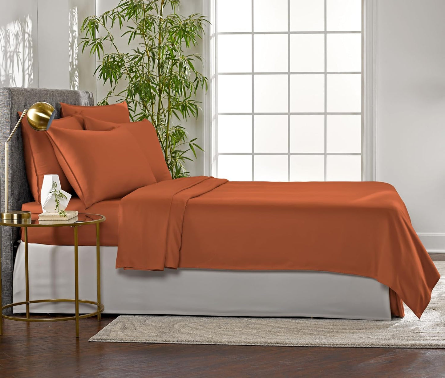 Pure Bamboo King Sheets - Luxuriously Soft & Cooling 100% Organic Viscose Bed Sheet Set | King Size, Terracotta