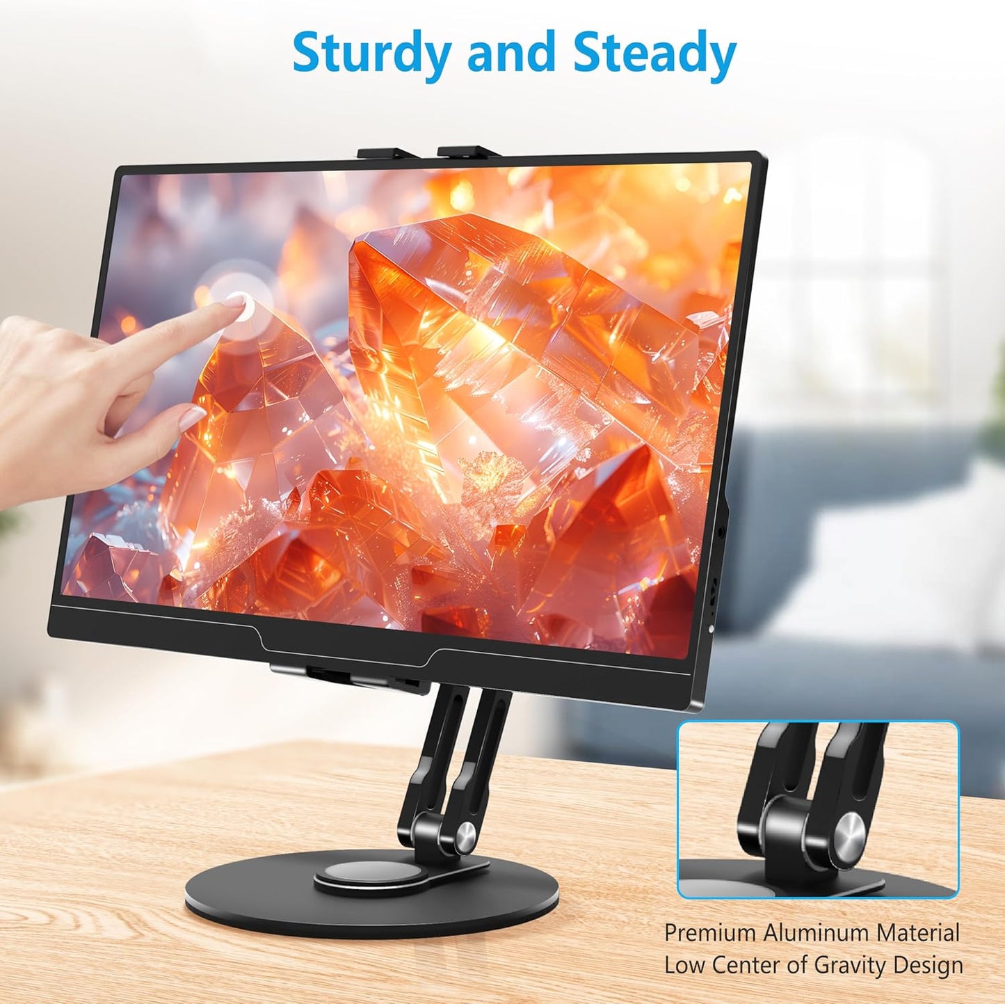 Bimo 15.6'',16'',360Rotate 4.7''-16'' Tablet Stand Holder for ipad,Portable Monitor Stand Holder for Base