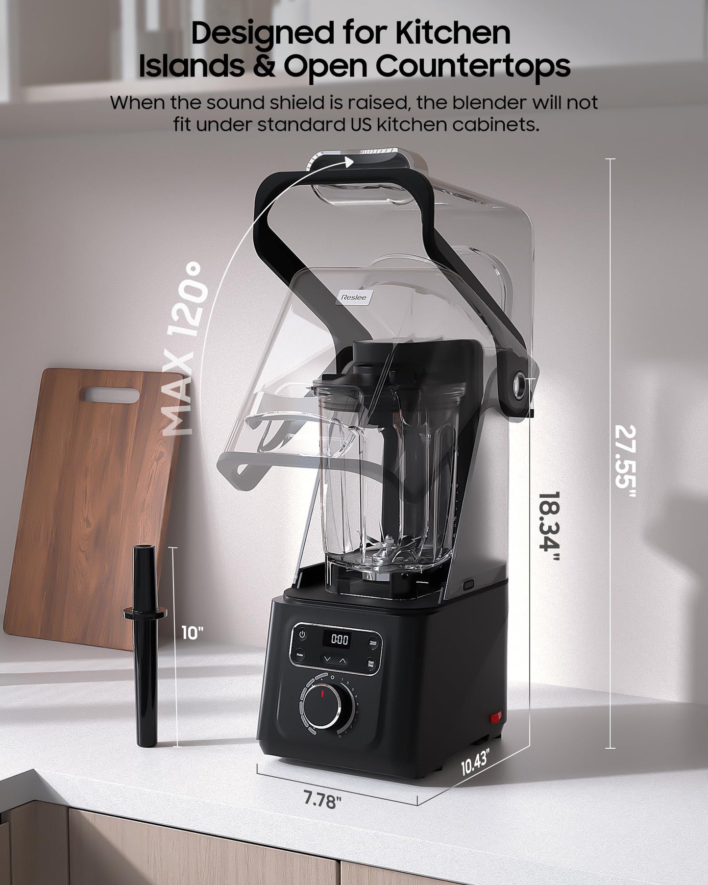 Professional Commercial Vacuum Blender with Quiet Shield, 2026 Upgraded 40000 RPM, 3000W/4HP Peak Power, 56oz Eastman Tritan Cup for Milkshake, Smoothie, Nut Milk, Hot Soup, Self-Clean, 5-YearWarranty