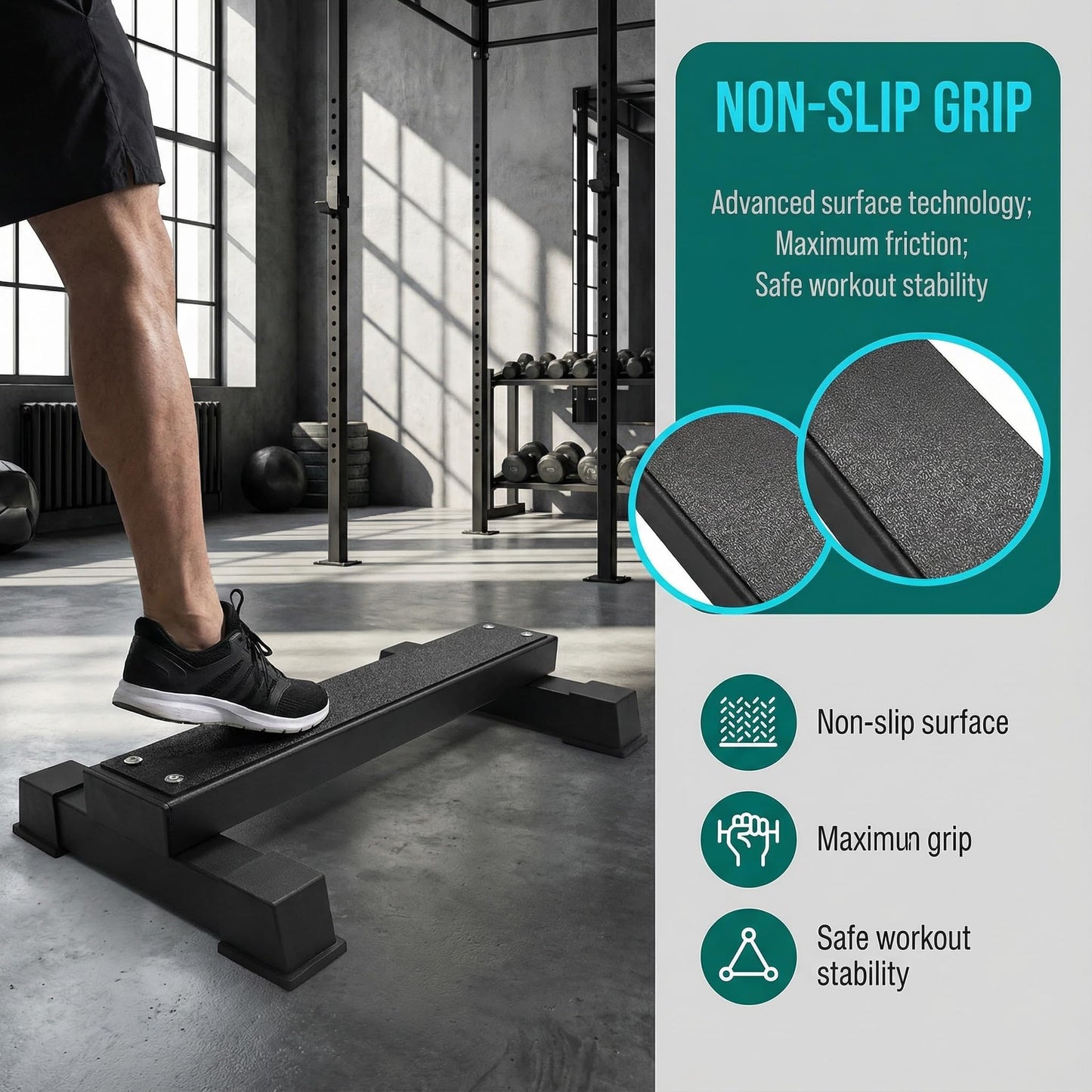 Steel Calf Raise Bar, Standing Calf Raise Platform Machine, Calf Raise Block Rack for Calf Stretching, Squat, Foot Stretch (22 inch)