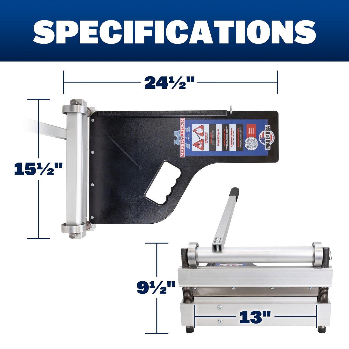 MARSHALLTOWN Ultra-Lite Flooring Cutter 13", Made in the USA, Cuts Vinyl Plank, Laminate, Engineered Hardwood, Siding, and More - Honing Stone Included
