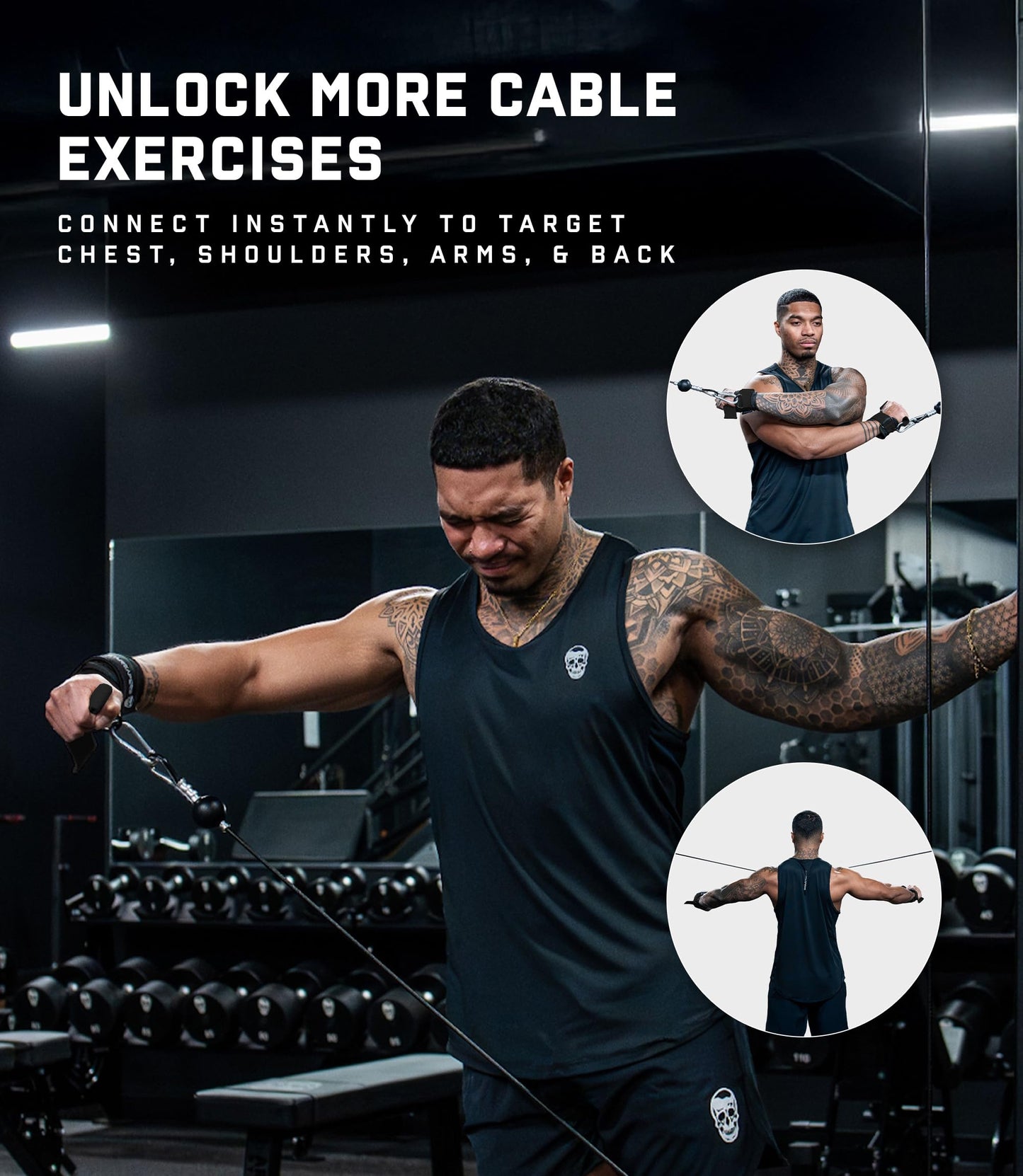 Gymreapers GripLink Lifting Straps, Black/White