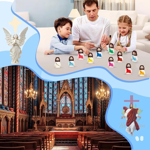 Little Jesus Figurines - 30PCS Mini Religious Figures in 10 Colors | Perfect for Easter Gifts & Christian Celebrations