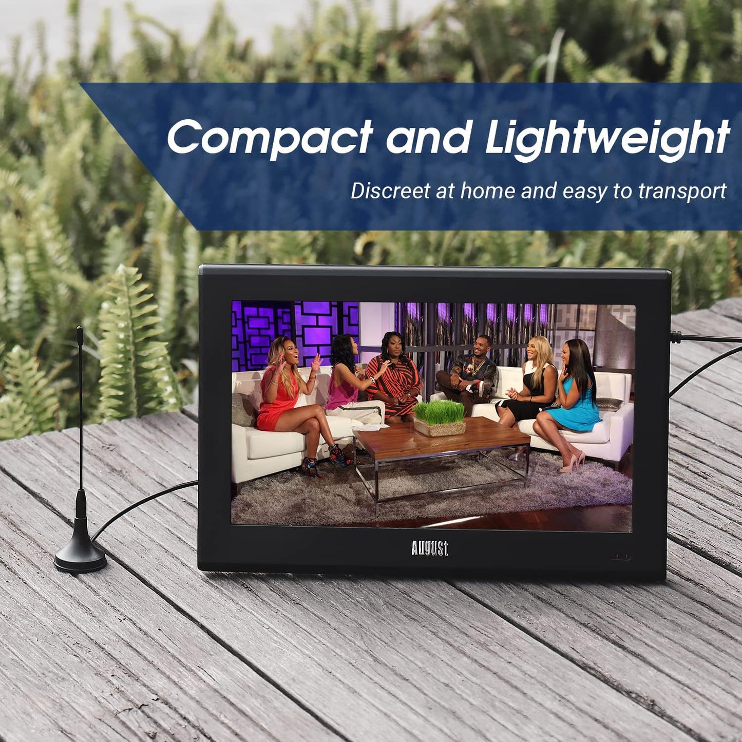August DTA180 Setup HDTV Antenna - - Portable Mini Digital Aerial with Magnetic Base - Easy - Optimized for Free