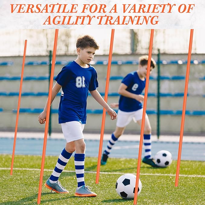 Blulu Training Agility Poles 5ft Forza Slalom Adjustable Soccer Training Poles Soccer Sticks Agility Equipment for Football Sport Football Soccer Speed
