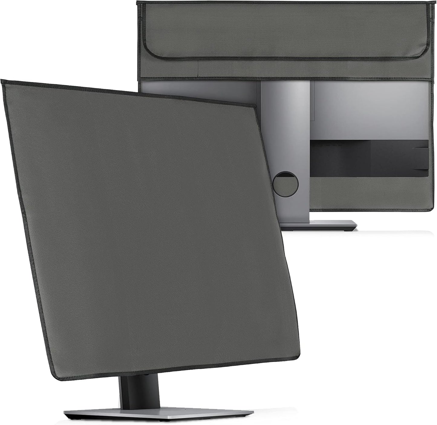 27-28" 3-IN-1 kwmobile Cover Compatible with monitor - Case with Storage for Mouse, Keyboard - Dark Grey