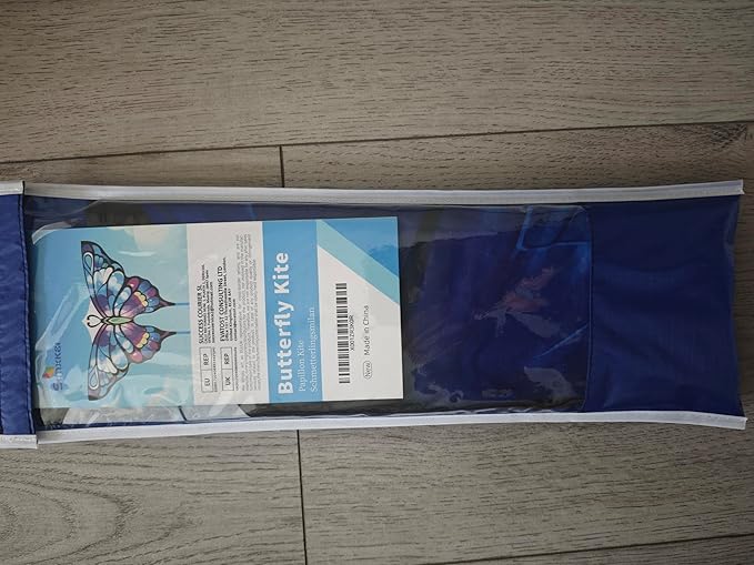 Simxkai Butterfly Kite for Kids & Adults, Easy to Fly Blue Big Kite for Beginners, Line Handle Included (1Pack 2Pack)