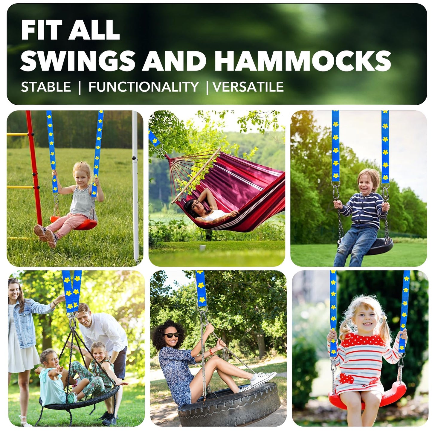 Werflyto Safe Tree Swing Hanging Straps Kit, 3FT/10FT/15FT/20FT, Heavy Duty Holds 5500LBS Extra Long Adjustable Tree Swing Straps, Easy & Fast Way to Hang Any Swing or Hammock(20 FT)