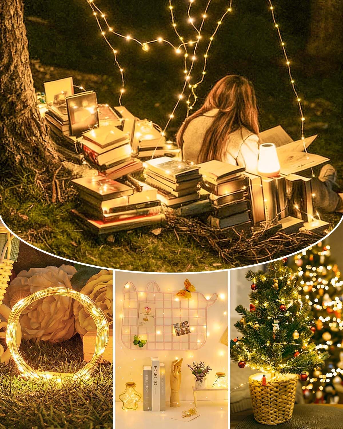 Skiennix 6 Pack Fairy Lights - Battery Operated 20FT 60LED String Lights for Indoor/Outdoor Decor | Warm White