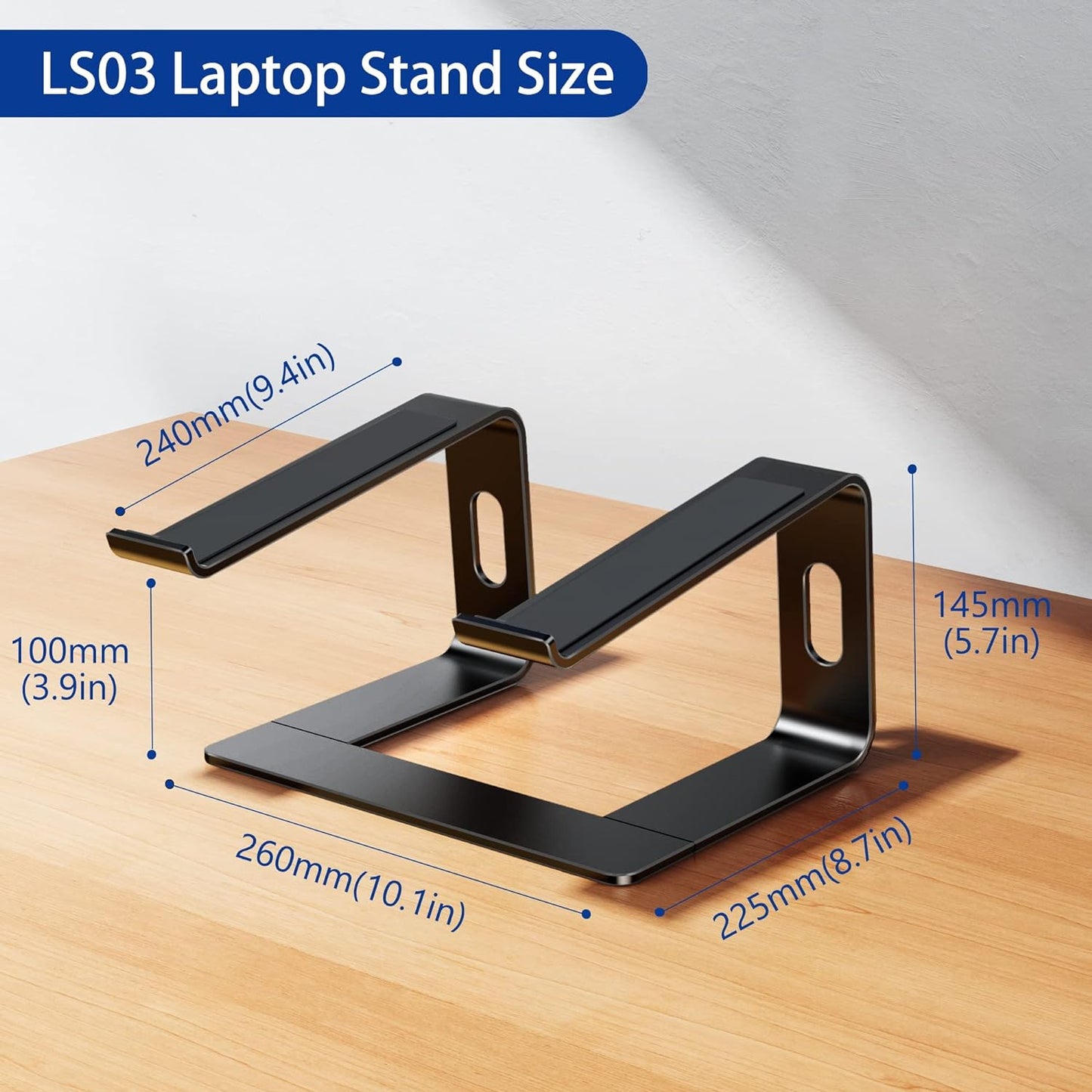 BESIGN LS03 10-15.6" Aluminum Laptop Stand, Ergonomic Detachable Computer Stand, Notebook Riser, Laptop Mount