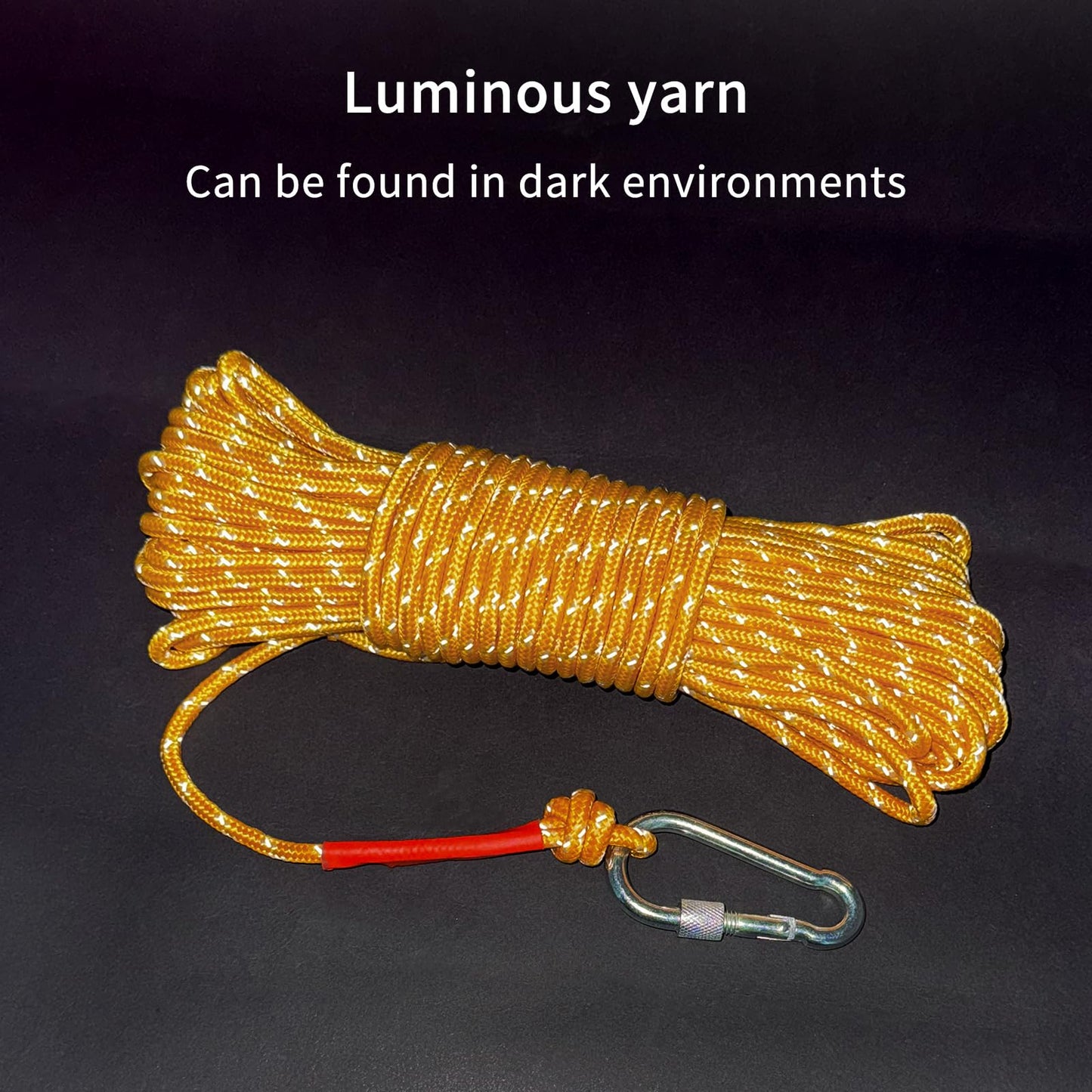 NewDoar 6mm Marine Floating Rope High-Strength Braided Reflective Anchor Mooring Rope with Hook 10M 20M 30M 50M Dock Lines for Boating,Camping,Anchoring, Fishing,Mooring,Tent Canopy-Yellow/10M